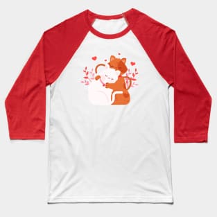 Valentines Day Cute Heart Cat Lover Gift Idea Kitty Couples Baseball T-Shirt